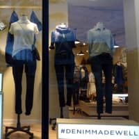 <p>Women can shop for a variety of denim styles at Madewell, a new clothing and accessories store on Main Street in Westport.</p>
