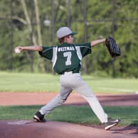 <p>Lefty Kevin Weitman pitches for the Yorktown Thunder.</p>