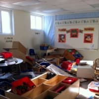 <p>One of the classrooms in the aftermath of Hurricane Sandy at the nursery school in Trinity Episcopal Church in Southport. </p>