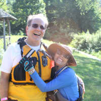 <p>Robert Orlando poses with Riselda, a fellow kayaker from Peru.</p>