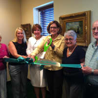 <p>Dee Strilowich, Catherine Easton,  Beverley Rogers, Marion Roth,  Nancy OConnell and Joe Strilowich are on hand to celebrate the opening of the Ridgefield Professional Offices.</p>