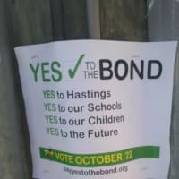 <p>YES to the BOND posters are appearing all over Hastings.</p>