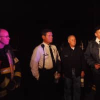<p>Fairfield Police Chief Gary MacNamara was joined with Deputy Fire Chief Arthur Ried, Asst. Fire Chief Chris Tracey and Fire Lt. Bill Tuttle to talk about the hazmat situation on Bronson Road. </p>