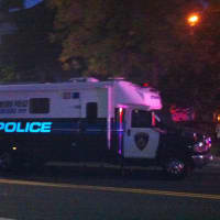 <p>The Stamford Police Department&#x27;s Special Operations vehicle is on the scene of the investigation into the high-speed car chase and shooting near the Capitol. </p>