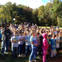 <p>The Ben Franklin Elementary student body cheered on their new playground.</p>