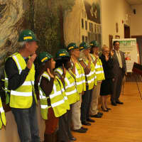 <p>Elmsford&#x27;s new CERT members are sworn in at Village Hall on Oct. 2.</p>