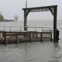 <p>The scene at the Ossining Boat Club right after Hurricane Sandy. </p>