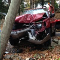 <p>A one-car accident in Weston sent the driver to Norwalk Hospital. </p>