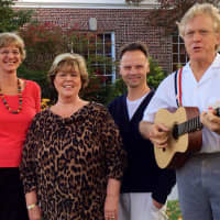 <p>Candidates and performers get together to plan Sunday&#x27;s &quot;Sounds Better Together&quot; concert and dinner. Left to right:  Board of Education candidate Penny Rashin, Town Council candidate Jeanne Rozel, and performers Nick Sadler and John Moses.</p>