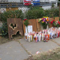 <p>The vigil that has been set up outside the Mount Vernon home.</p>