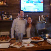<p>Steven and Jessica Vescio pictured with some of the new American cuisine the restaurant offers.</p>