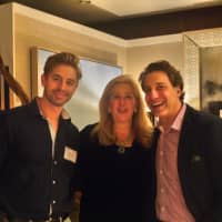 <p>Designer Thom Filicia and Rooms With A View publicity chair Ann Franzen stand in front of Filicia&#x27;s room at Southport Congregational for the annual fundraiser.</p>