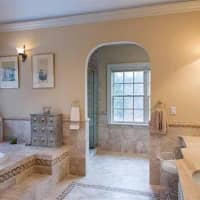 <p>A picture of one of the home&#x27;s seven full bathrooms.</p>