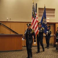 <p>The Fairfield Police Department is represented at the ceremony with several members joining the color guard. </p>