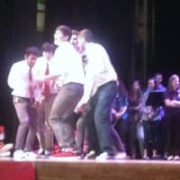 <p>An all-male acapella group entertains the Danbury High assembly -- the next best thing to Kelly Clarkson. </p>