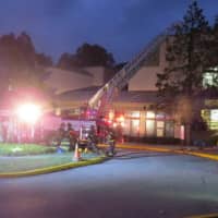 <p>The scene of the fire last month at the JCC of Mid-Westchester.</p>
