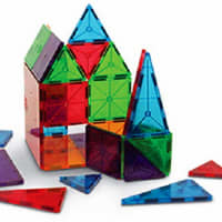 <p>The Magna-Tiles Clear Colors 100-piece set is for children ages 3-9.</p>