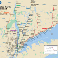 <p>Metro-North train lines, with the Hudson Line in green at left.</p>