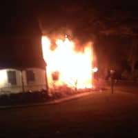 <p>Fairfield firefighters battled the garage fire on Shady Hill Road Tuesday night for three hours. </p>