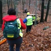 <p>First Responders and CERT removing victim via SKED.</p>