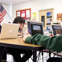 <p>Digital Literacy teachers Ashley Harvey and Lisa Luciano said they were excited to see how engaged and determined their students were in learning basic code. </p>