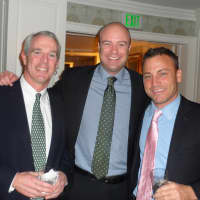 <p>Jeff Kelly, Jake Fay and Willy Mann attend the holiday party.</p>
