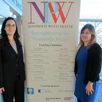 <p>Joanna Straub, NPW executive director, and Eileen Mildenberger, director of the Westchester County Office of Economic Development.</p>