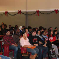 <p>Alexander Hamilton students listen to the school&#x27;s alumni in a forum on high education.</p>
