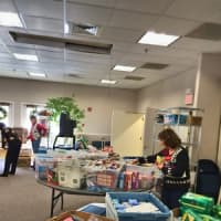 <p>Boxes fill the room the Our Saviour&#x27;s Lutheran Church in Fairfield has lent to Projects From The Heart for packaging.</p>