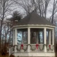 <p>Redding Center has a classic New England look with the gazebo decked out with holiday greens. </p>