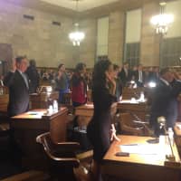 <p>Westchester County legislators get sworn in Monday night. </p>