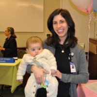 <p>Greenwich Hospital pediatrician Dr. Lauren Mendelsohn-Levin was on hand to greet parents-to-be, accompanied by her own bundle of joy, four-month-old Charlie.
 </p>