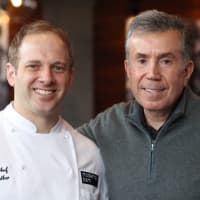 <p>Chef Ethan Kostbar and owner Nick Livanos.</p>