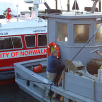 <p>The fire is below deck and under the wheelhouse of the Norwalk oyster boat. </p>