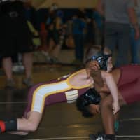 <p>Jacob Gonzales takes down an opponent.</p>