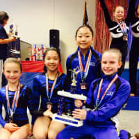 <p>Rye YMCA gymnastics teammates (from left) Taylor Worman, Gillian Leung, Marin Endo and Ellie Hedges.</p>