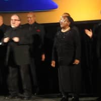 <p>The Antioch Baptist Church Choir performs at the tribute to Lee Roberts&#x27;s service to Bedford.</p>