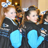 <p>Xtreme Cheer Inferno&#x27;s Carson Allsteadt, Victoria Leon and Tori Ramos showing off their winning leather jackets</p>