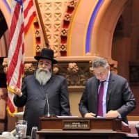 <p>Rabbi David Niederman, executive director of the United Jewish Organizations of Williamsburg and North Brooklyn, delivered the invocation at the Jan. 27 session of the New York State Assembly. </p>