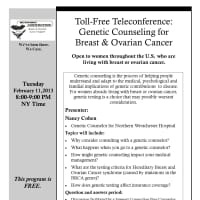 <p>Pre-register for NWH&#x27;s genetic counseling event for breast and ovarian cancer.</p>