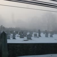 <p>A heavy fog hung over Westchester County (Greenburgh&#x27;s Mount Hope Cemetery) Sunday morning.</p>