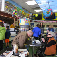 <p>The hot cocoa stand was a popular destination on the brisk Sunday afternoon.</p>