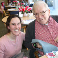<p>Caren &amp; Forbes Co. donates scarves to patients at Waveny LifeCare Network in New Canaan.</p>
