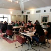 <p>High school students and adults attended the technology help event at the Somers Library </p>