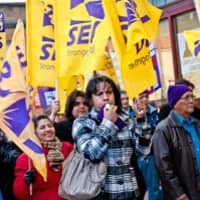 <p>Members of the 32BJ local of the Service Employees International Union are protesting a decision by the Maritime Aquarium at Norwalk that resulted in the layoff of eight union members who worked as cleaners. </p>