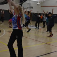 <p>Prospective gym patrons participate in Zumba Fitness classes.</p>
