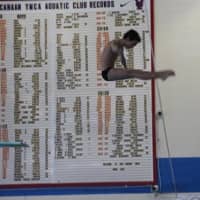 <p>Darien&#x27;s Timothy Luz helped the New Canaan-based Whirlwind Diving team win its invitational last weekend.</p>
