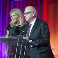 <p>Douglas Elliman President and CEO Dottie Herman, left, and Chairman Howard Lorber hosted the firm&#x27;s awards celebration.&#x27; </p>