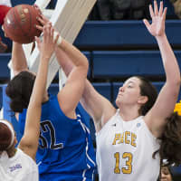 <p>Freshman Kristen Dodge led Pace with a double-double in a win against Southern State Connecticut on Wednesday, Feb. 19.</p>