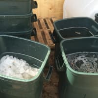 <p>Because of the freezing temperatures of the last month, Kevin Meehan has been collecting 12 garbage cans full of frozen sap to melt down and turn into syrup. </p>